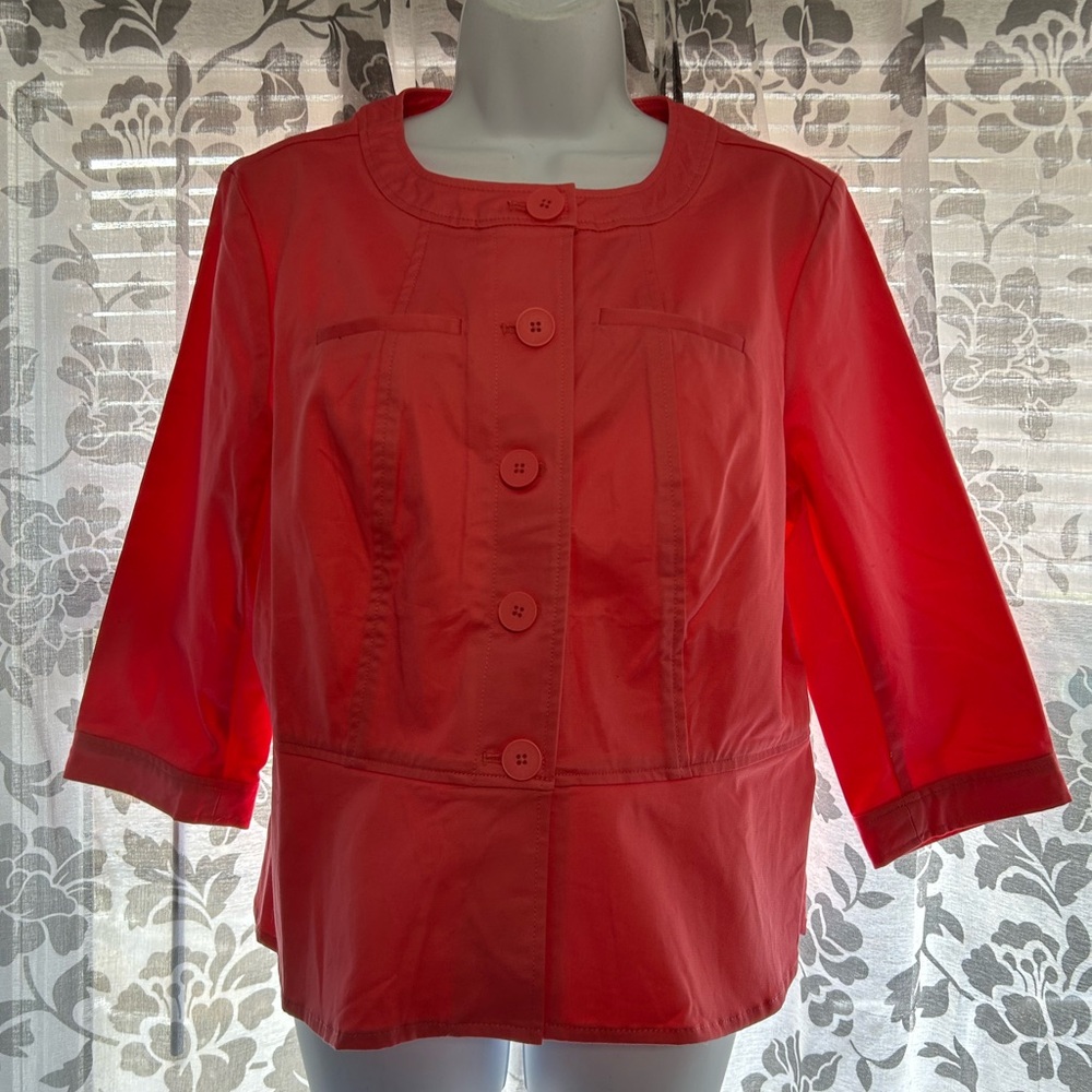 Women's Red Button-Up Jacket